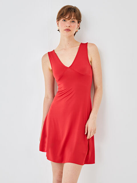 BLAİS Kadın V Yaka Düz Elbise - S4NU26Z8-SWY