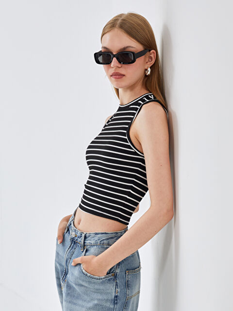 BLAİS Bisiklet Yaka Çizgili Kadın Atlet - S4NU33Z8-LJX