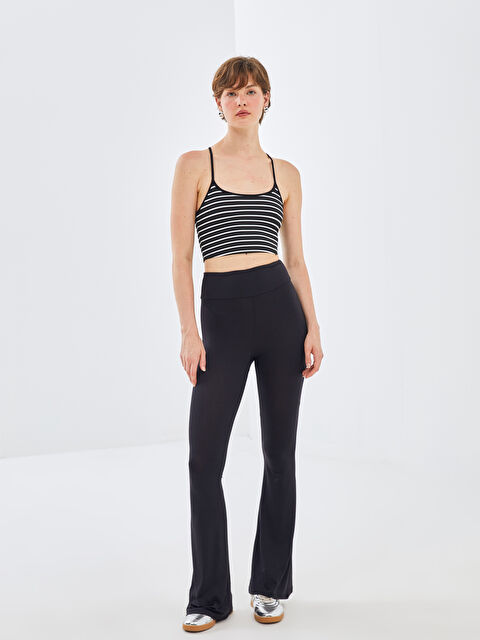 BLAİS Beli Lastikli Düz Geniş Paça Kadın Tayt Pantolon - S4NU50Z8-CVL