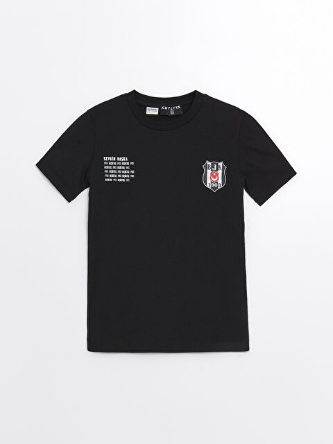 LCW Kids Bisiklet Yaka Beşiktaş Baskılı Kısa Kollu Erkek Çocuk Tişört - S4NY14Z4-CVL