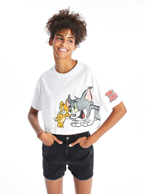 XSIDE Crew Neck Tom & Jerry Printed Oversize Women's T-Shirt - S4NY76Z8-Q6K