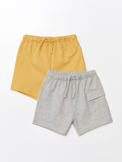 LCW Kids Elasticated Waist Basic Baby Boys' Shorts 2 Pack - S4NY81Z1-D5P