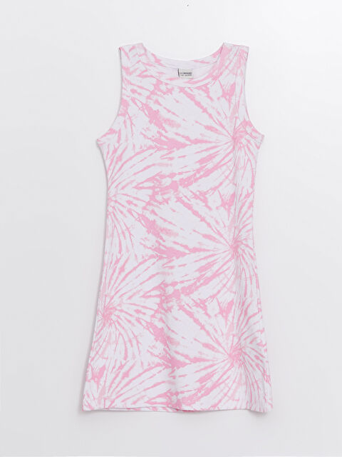 LCW Kids Bisiklet Yaka Batik Desenli Kız Çocuk Elbise - S4O016Z4-LT4