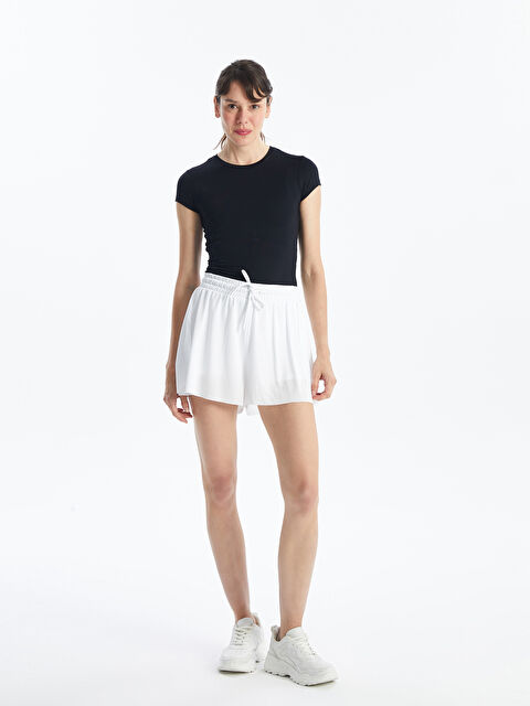 KOOR SPORT Beli Lastikli Dokulu Kadın Spor Şort - S4O034Z8-JYX