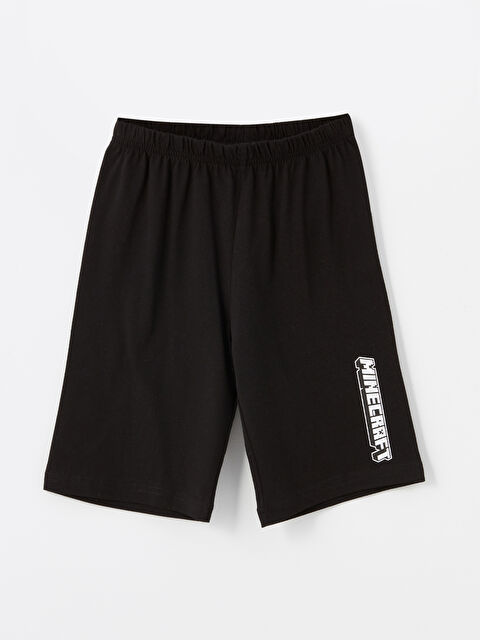 LCW Kids Beli Lastikli Minecraft Baskılı Erkek Çocuk Pijama Şort