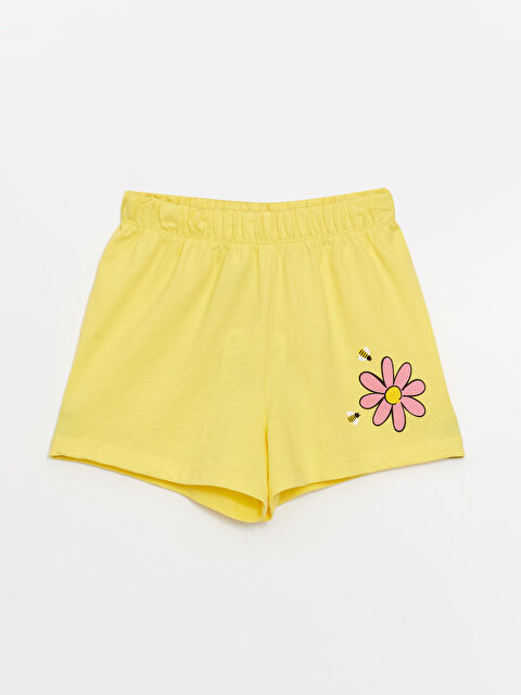 LCW Kids Beli Lastikli Çiçekli Kız Çocuk Şort