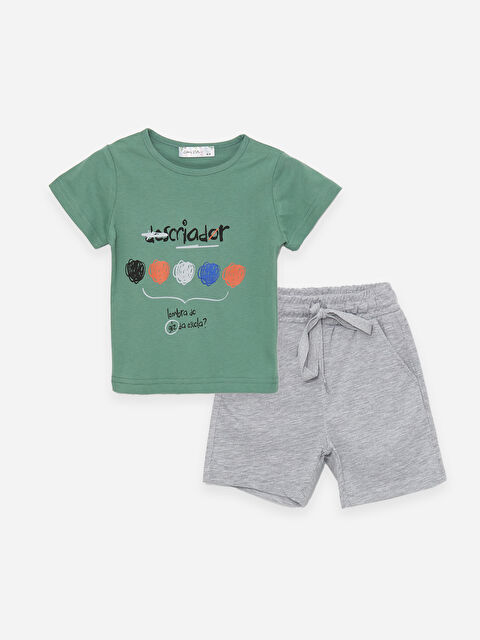 Güneş Kids Bisiklet Yaka Kız Bebek Şortlu Pijama Takımı - S4O375Z1-DBV