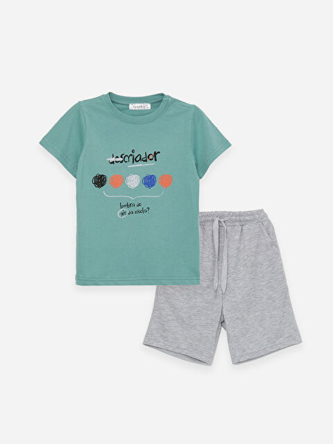 Güneş Kids Bisiklet Yaka Kız Çocuk Şortlu Pijama Takımı - S4O377Z4-DBV