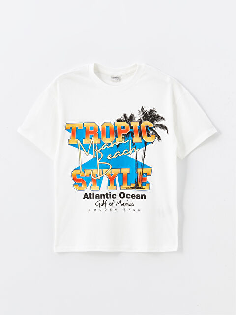 LCW Kids Oversize Bisiklet Yaka Erkek Çocuk Tişört - S4O396Z4-R9J