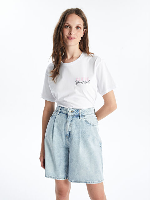 LCW Jeans Bermuda Fit Kadın Jean Şort - S4O426Z8-311