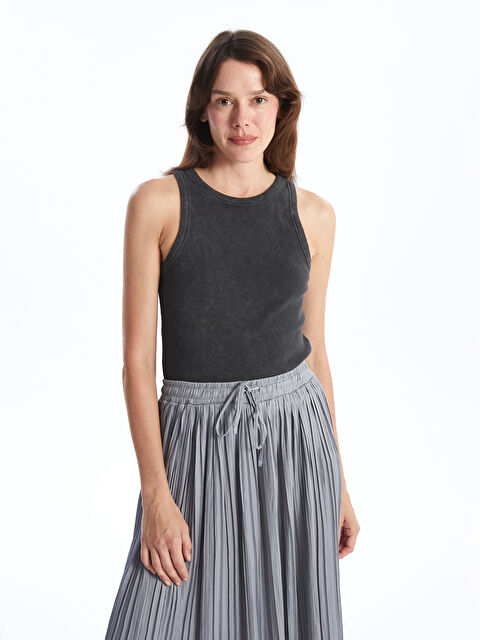 LCWAIKIKI Basic Kadın Bisiklet Yaka Düz Atlet