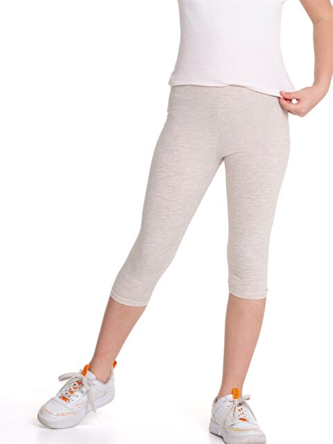 Myhanne Beli Lastikli Basic Kız Çocuk Kapri Tayt - S4O475Z4-D2Y