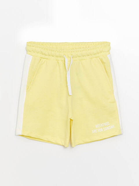 Black&Small Beli Lastikli Baskılı Kız Çocuk Şort - S4O503Z4-FRL