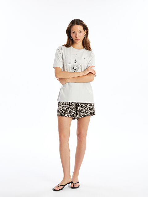 LCW Vision Beli Lastikli Desenli Kadın Şort - S4O553Z8-F9C