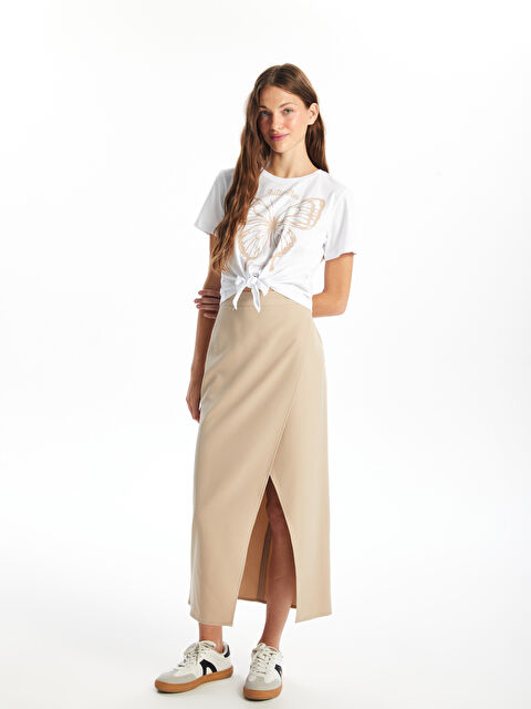 LCW Vision Kadın Beli Fermuarlı Düz Etek - S4O561Z8-YHG