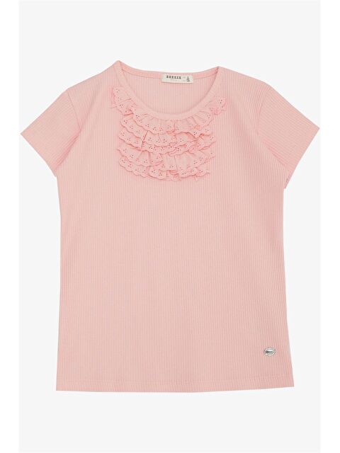 Breeze Bisiklet Yaka Kız Çocuk Tişört - S4O635Z4-DHT