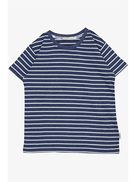 Breeze Bisiklet Yaka Çizgili Erkek Çocuk Tişört