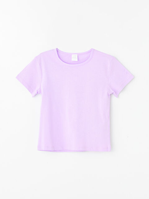 LCW Kids Bisiklet Yaka Kısa Kollu Basic Kız Bebek Tişört - S4O717Z1-G0W