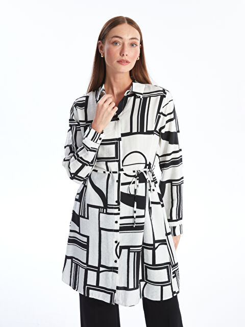 LCWAIKIKI Classic تونيك قميص نسائي منقوش - S4O728Z8-LQJ