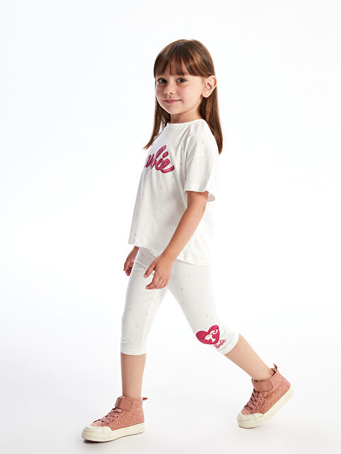 LCW Kids Beli Lastikli Barbie Baskılı Kız Bebek Tayt - S4O731Z1-LRA