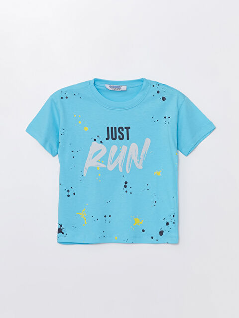 Coppa Bisiklet Yaka Baskılı Erkek Çocuk Tişört ve Şort 2'li Takım - S4O757Z4-GGH