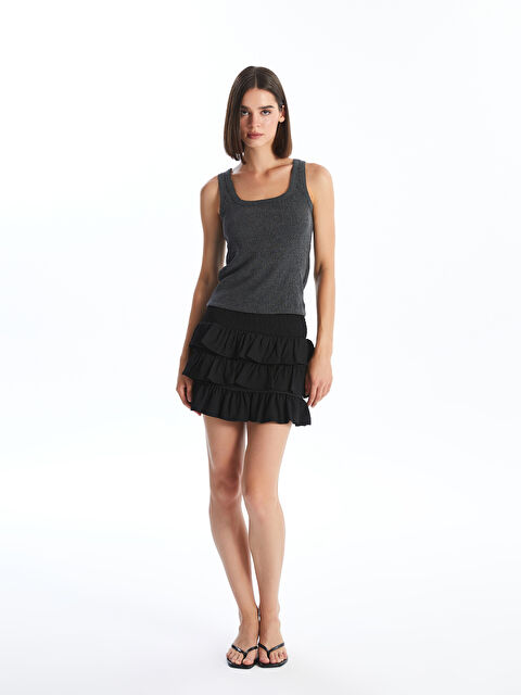 LCW Vision Beli Lastikli Fırfır Detaylı Kadın Etek - S4O820Z8-CVL