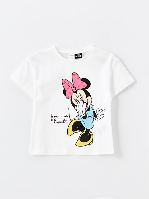 LCW Kids Crew Neck Minnie Mouse Printed Baby Girls' T-Shirt - S4O980Z1-R9J