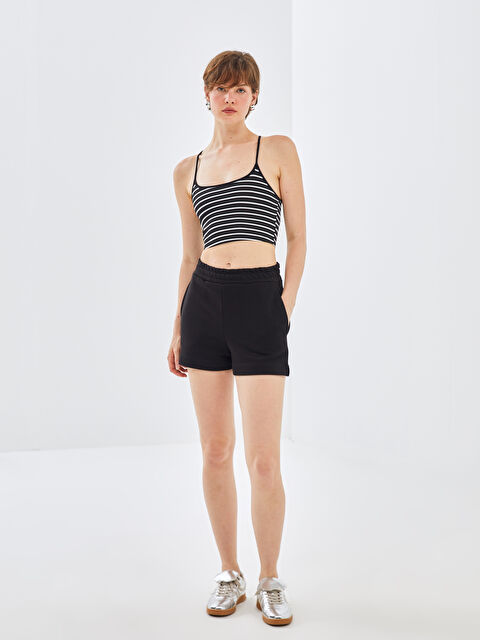 BLAİS Kadın Beli Lastikli Düz Şort - S4OB04Z8-CVL