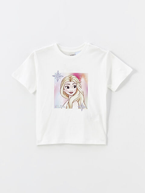 LCW Kids Crew Neck Elsa Printed Short Sleeve Girls' T-Shirt - S4OC33Z4-FDU