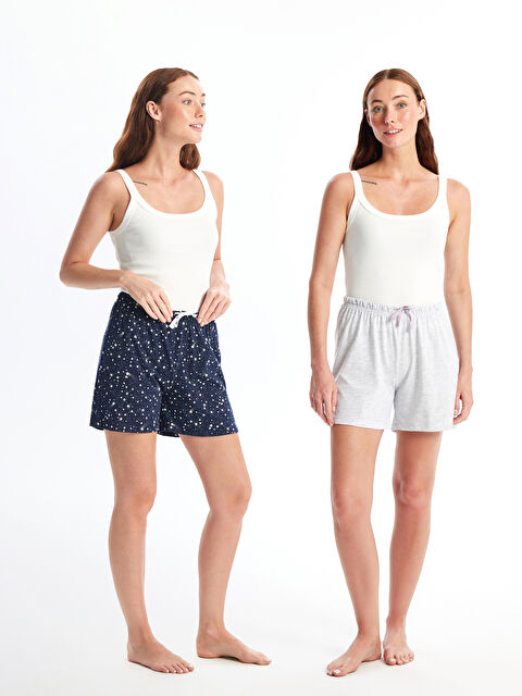 LCW DREAM Beli Lastikli Desenli Kadın Şort Pijama Altı 2'li - S4OC76Z8-LSJ