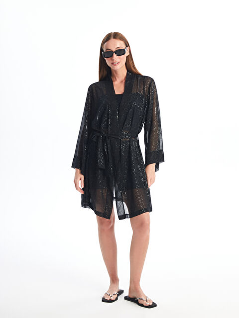 LCW DREAM Şal Yaka Desenli Uzun Kollu Kadın Kimono - S4OC90Z8-CVL