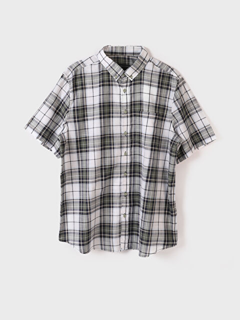 LCWAIKIKI Classic Regular Fit Short Sleeve Plaid Poplin Men's Shirt - S4OD84Z8-LME