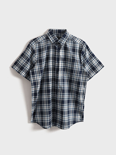 LCWAIKIKI Classic Regular Fit Plaid Short Sleeve Shirt - S4OD89Z8-LN6