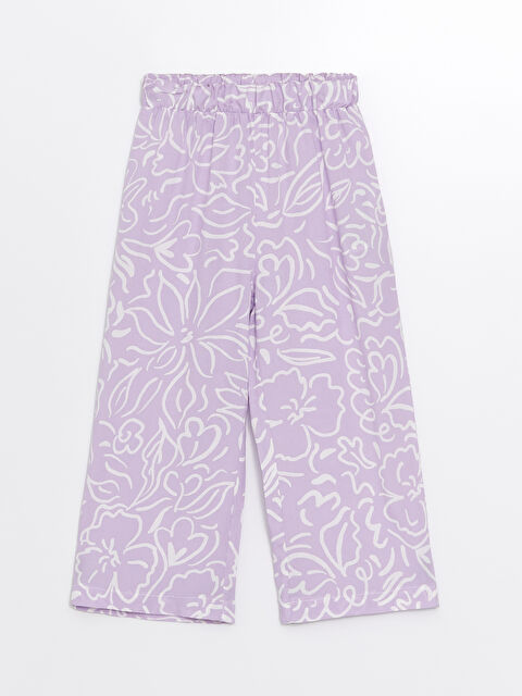 LCW Kids Elasticated Waist Floral Baby Girls' Trousers - S4OG66Z1-LTM