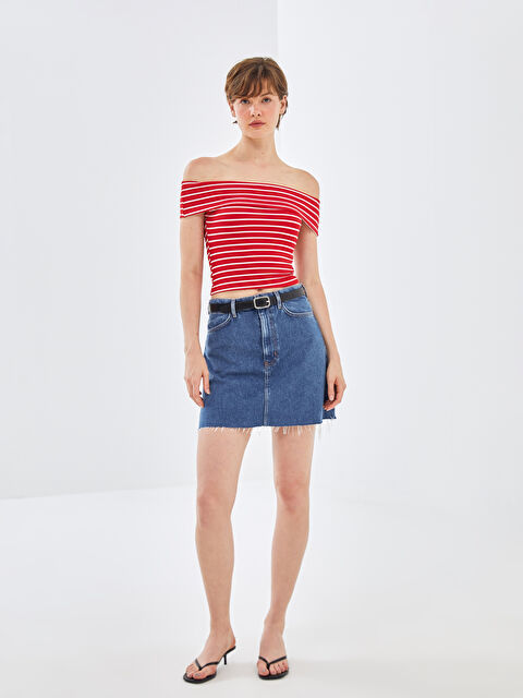 BLAİS Standart Fit Kadın Jean Etek