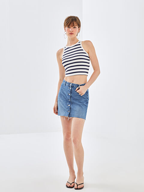 BLAİS Standart Fit Kadın Jean Etek - S4OG88Z8-507