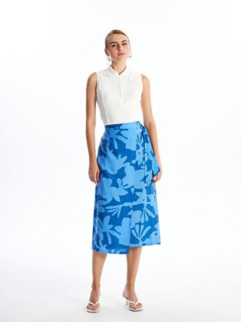 LCWAIKIKI Classic Beli Lastikli Desenli Kadın Etek - S4OI72Z8-LQQ