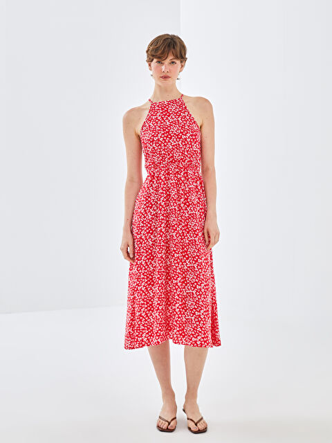 BLAİS Halter Yaka Çiçekli Elbise - S4OJ09Z8-SWY