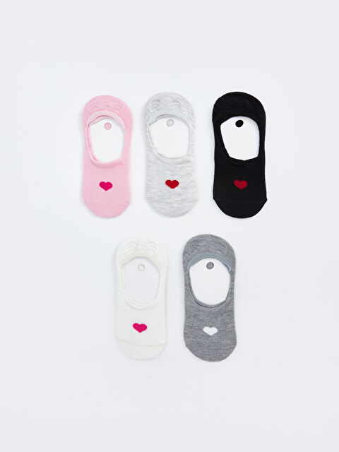 LCW Kids Desenli Kız Çocuk Babet Çorap 5'li - S4OK36Z4-FLY