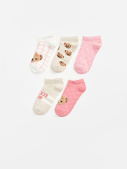 LCW Kids Desenli Kız Çocuk Patik Çorap 5'li - S4OK44Z4-FEW
