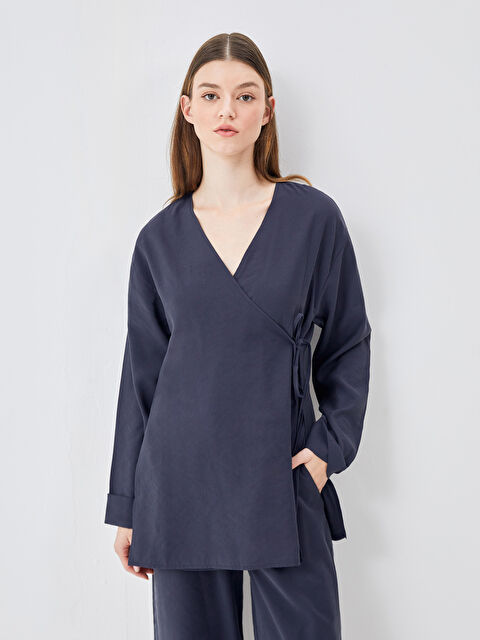 LCW Modest Kruvaze Yaka Kadın Kimono - S4OK53Z8-CRP