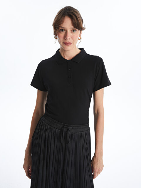 LCWAIKIKI Basic Polo Yaka Kadın Tişört - S4OL46Z8-CVL