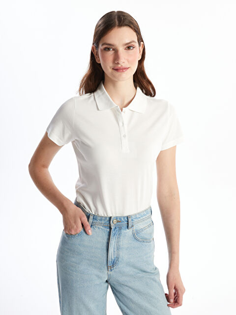 LCWAIKIKI Basic Polo Yaka Kadın Tişört - S4OL46Z8-R9J