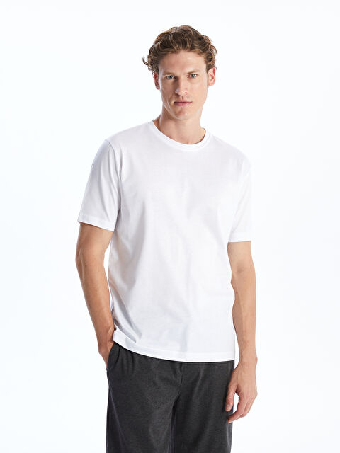 LCWAIKIKI Classic Bisiklet Yaka Penye Erkek Tişört - S4OL79Z8-Q6K