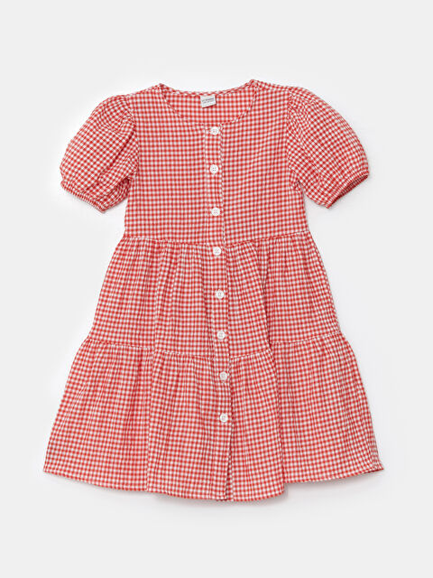 LCW Kids Crew Neck Plaid Girls' Dress - S4ON17Z4-LPA