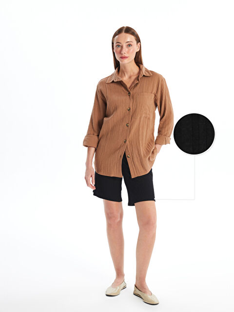 LCWAIKIKI Basic Kadın Beli Lastikli Düz Şort - S4OO88Z8-CVL