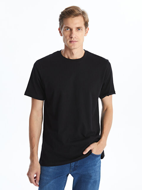 LCWAIKIKI Classic Bisiklet Yaka Penye Erkek Tişört - S4OP35Z8-KSY