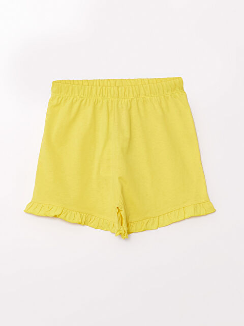 LCW Kids Beli Lastikli Basic Kız Bebek Şort - S4OP51Z1-YWD