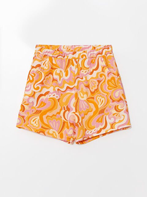 LCW Kids Beli Lastikli Batik Desenli Kız Çocuk Şort - S4OP63Z4-LSR