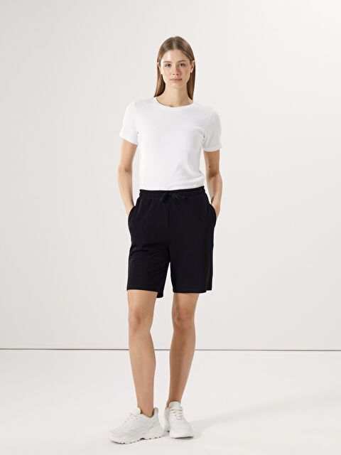 LCWAIKIKI Basic Beli Lastikli Kadın Şort - S4OP77Z8-CVL